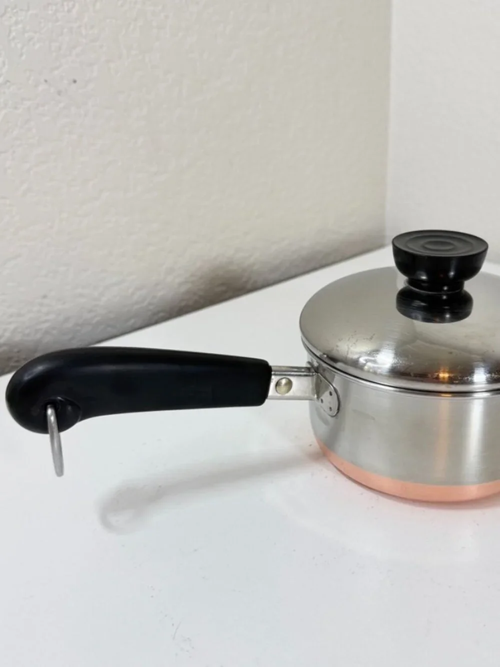 Vintage Revere Ware 3/4 QT -85 Sauce Pan 1801 Copper Bottom Clinton IL USA w/Lid